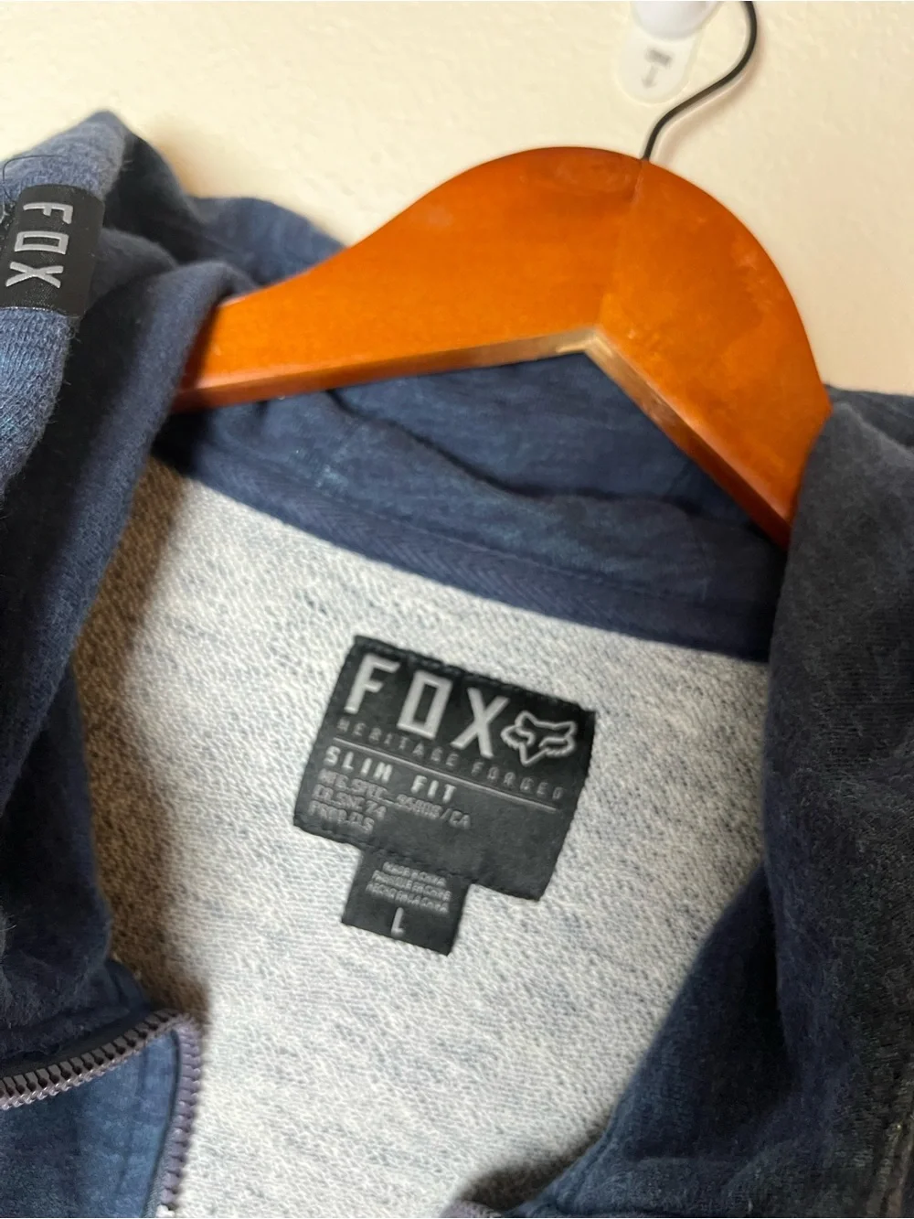 Fox Men’s Navy Classic Zip-Up Hoodie Sweater